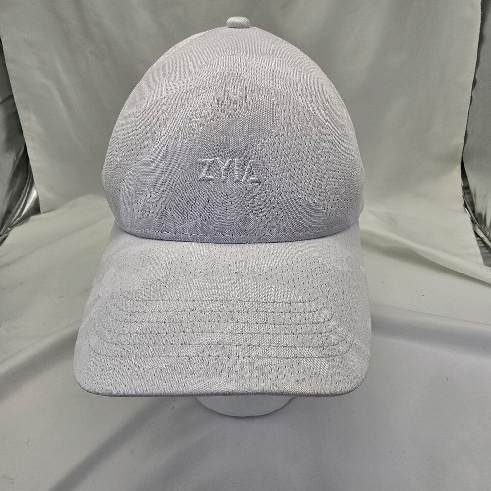 Zyia Active Embroidered‎ Mesh Fitted Hat Womens OS White Camo Polyester Workout